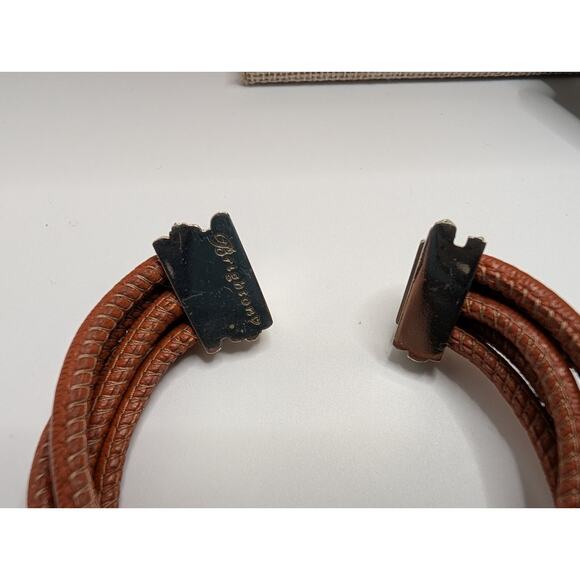 Brighton Leather Wrap Bracelet 7.5in Silver Tone Crystal Accent Magnetic - Picture 3 of 9